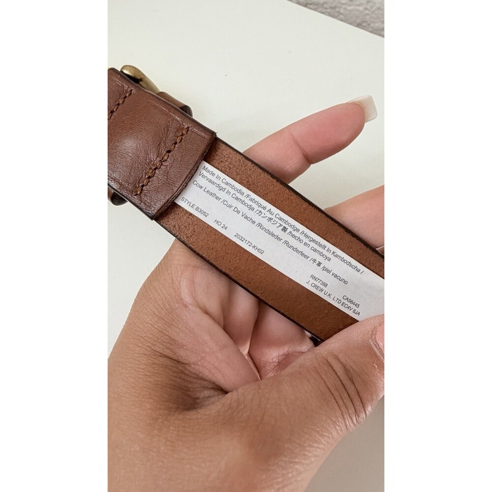 Madewell Women’s Brown Leather Belt Pecan Brass Buckle Small B3052 Adjustable - Picture 12 of 12